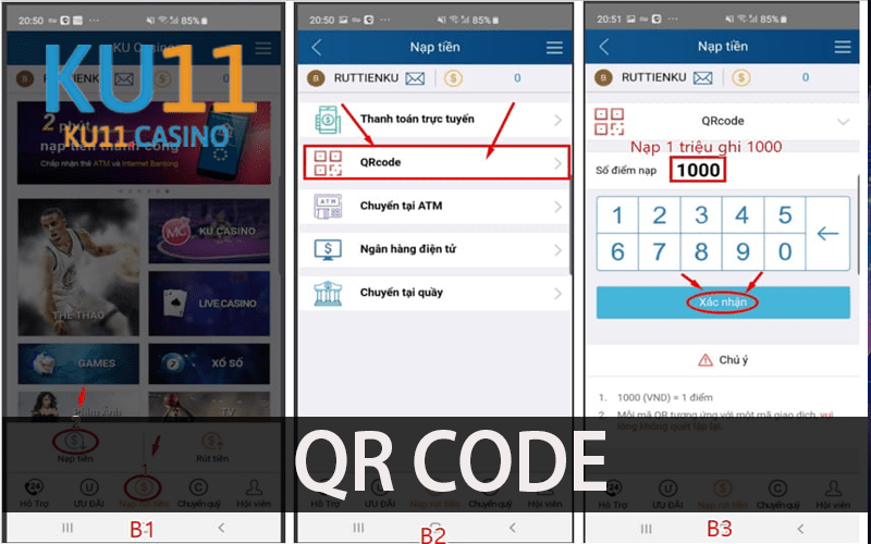 Nạp tiền bằng QR CODE
